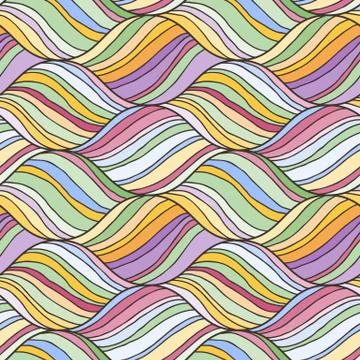 Decorative vector seamless wave pattern. Endless illustration with abstract d Illustrazione stock