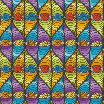 Decorative vector seamless wave pattern. Endless illustration with abstract d 스톡 일러스트