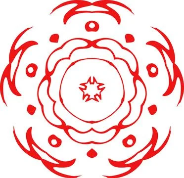 Decorative vector snowflake of red color decorative vector snowflake of re... Stock Photos