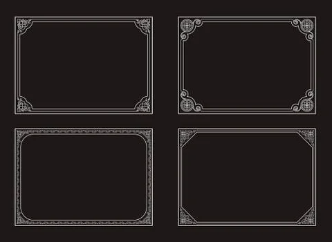 Decorative vector vintage frames and borders set Stock Illustration