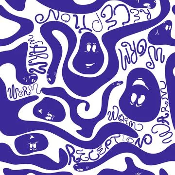 Decorative vector worms seamless pattern. Stock Illustration