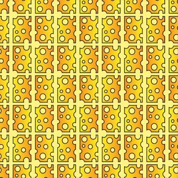 Decorative vector yellow background - cheese seamless pattern Stock Illustration