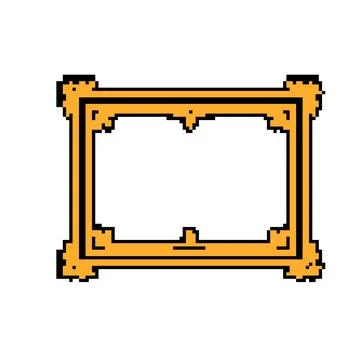 Decorative victorian border frame pixel art vector illustration Stock Illustration