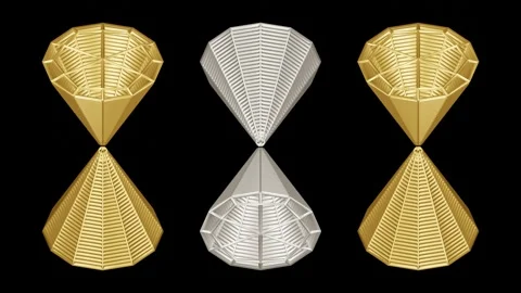 Decorative video with rotating 3d abstract shapes, 4K Stock Footage 236235956