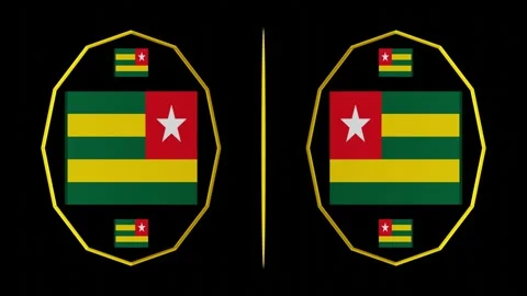 Decorative video with rotating 3d flag of Togo, 4K Stock Footage 249863714