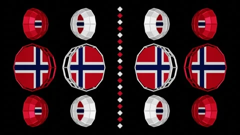 Decorative video with rotating 3d flag of Norway, HD Stock Footage 291875905