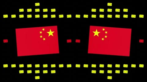 Decorative video with rotating 3d flag of China, HD Stock Footage 321695340