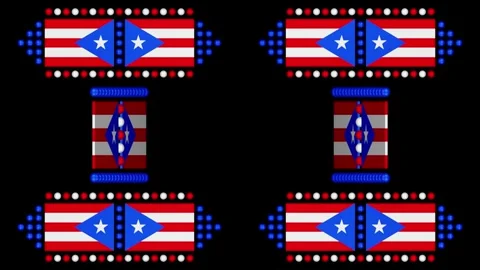 Decorative video with rotating 3d flag of Puerto Rico, HD Stock Footage 329567521