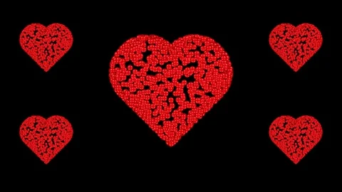 Decorative video with rotating 3d heart, 4K Stock Footage 228849401