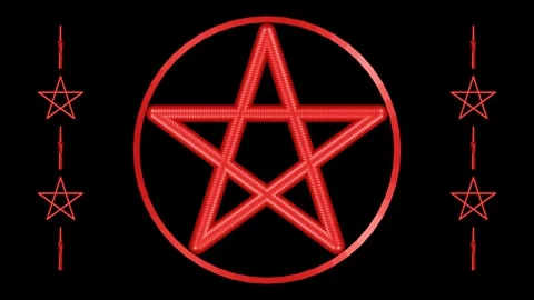Decorative video with rotating 3d pentagram symbol, 4K Video stock 238534639