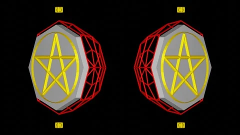 Decorative video with rotating 3d pentagram symbol, HD Video stock 286342289