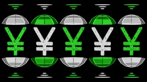 Decorative video with rotating 3d yen symbol, HD Stock Footage 309460950