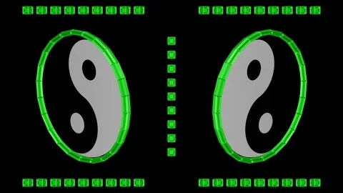 Decorative video with rotating 3d yin yang symbol, 4K Stock Footage 253645695
