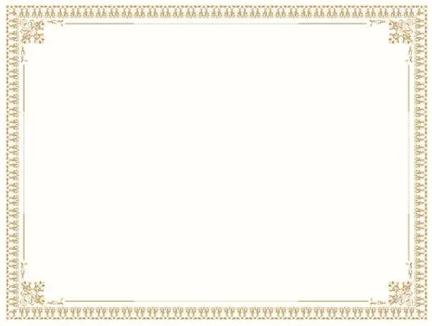 Decorative vintage frame. Floral pattern border for diploma Stock Illustration
