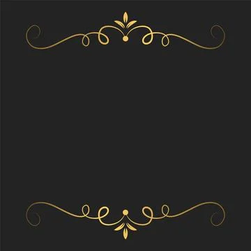 Decorative vintage frame or border with horizontal swirls divider and copy .. Stock Illustration