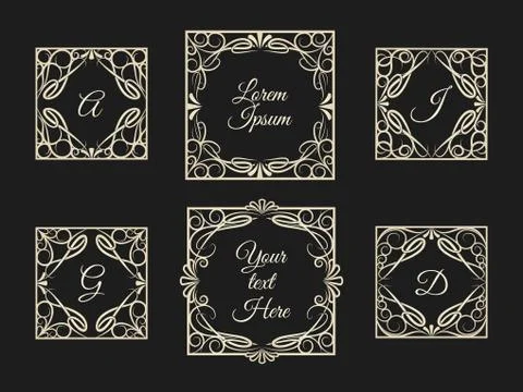 Decorative Vintage Frame Set Illustrazione stock