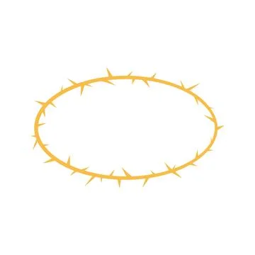Decorative vintage frame with thorn pattern. Abstract yellow oval shape. Illustrazione stock
