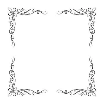 Decorative vintage frame on white background. Vector illustration Stock Illustration