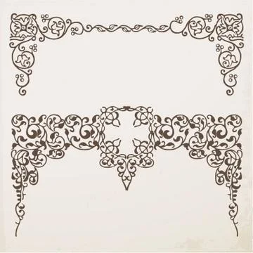 Decorative vintage frames and borders Stock Illustration