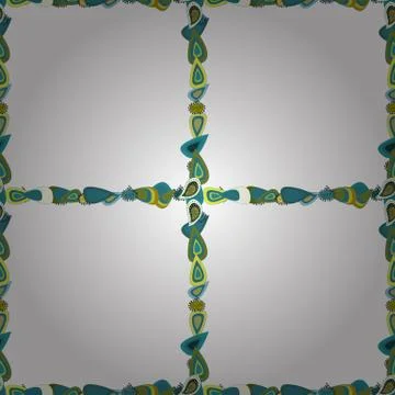 Decorative vintage frames and borders. Seamless. Illustration in blue, white and Stock Illustration