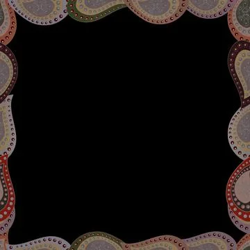 Decorative vintage frames and borders. Doodles pattern style. Vector. Seamless p Stock Illustration