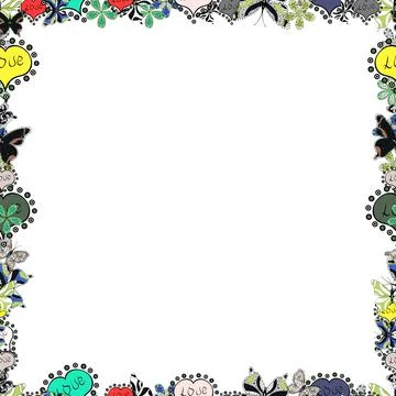 Decorative vintage frames and borders. Border design is pattern in doodles art s Illustrazione stock