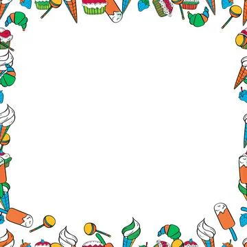 Decorative vintage frames and borders. Illustration in black, orange and white c Stock Illustration
