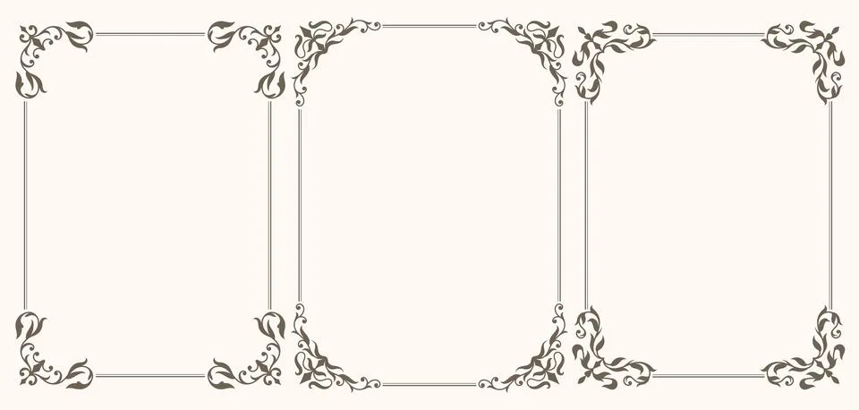 Decorative vintage frames set collection Stock Illustration
