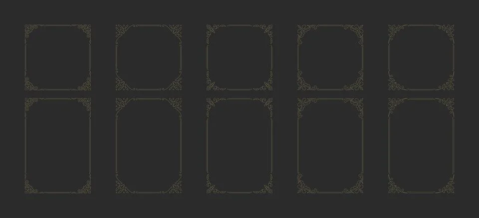 Decorative vintage ornament frames vector design elements set Stock Illustration