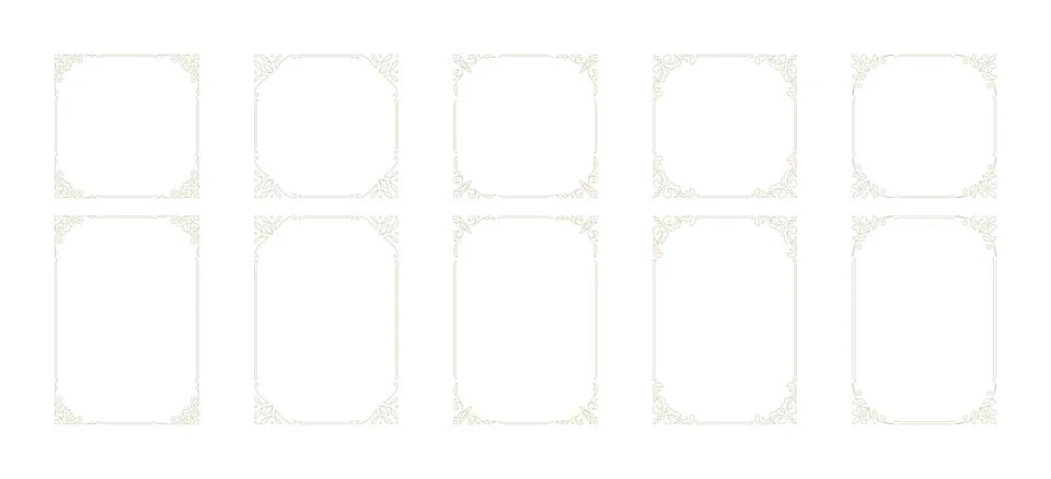 Decorative vintage ornament frames vector design elements set Stock Illustration