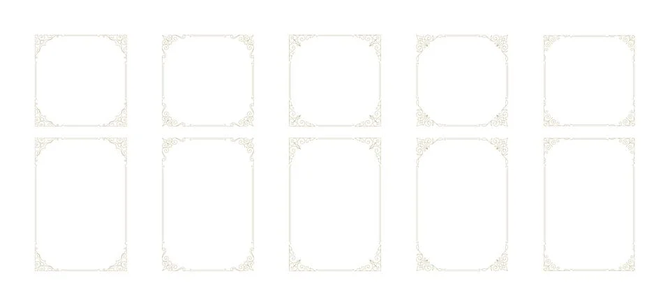 Decorative vintage ornament frames vector design elements set 스톡 일러스트