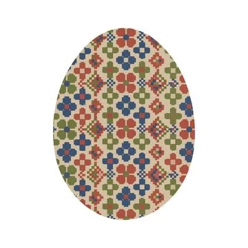 Decorative Vintage Patterned Easter Egg Ornamental Floral Clipart Design Stock Illustration
