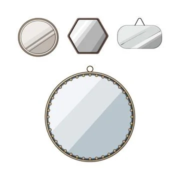 Decorative wall mirrors set with various shapes Stockillustratie