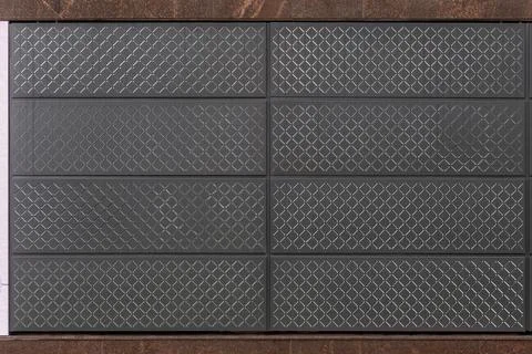 Decorative wall panels with crosshatch pattern in flat orthogonal perspective Stock Photos