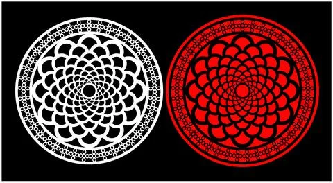 Decorative wall panels set Jali design CNC pattern, Stock Illustration
