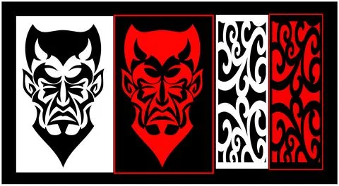 Decorative wall panels set Jali design CNC pattern, Stock Illustration