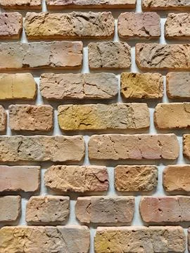 Decorative wall panels styled as brick designs arranged in a building store.. Stock Photos