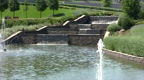 Decorative water cascade Stock Footage 11397676