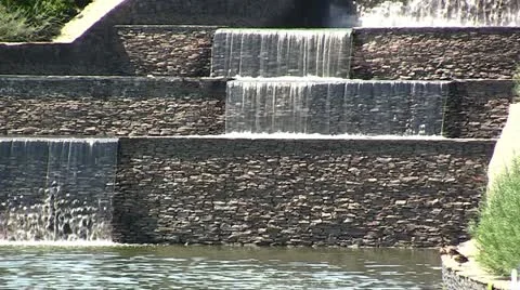 Decorative water cascade Stock Footage 11397677