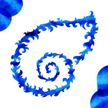 Decorative watercolor seashell, design element Stock Illustration