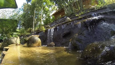 Decorative waterfall in a few cascades. Stock Footage 72126876