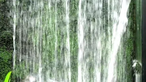 Decorative waterfall water wall Stock Footage 148619637