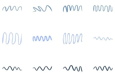Decorative wave line design set Stock Illustration