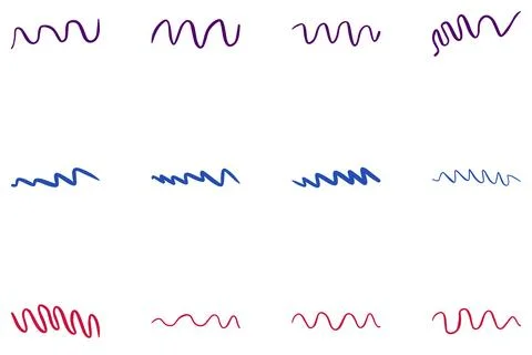 Decorative wave line design set Stock Illustration
