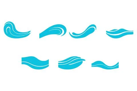 Decorative wave line design set Stock Illustration
