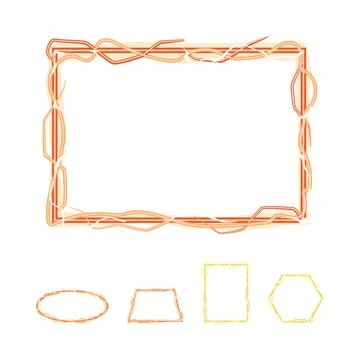 Decorative wavy line frames and border collection Stock Illustration