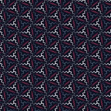 Decorative wavy lines composition.  Seamless Vector pattern. Stock Illustration