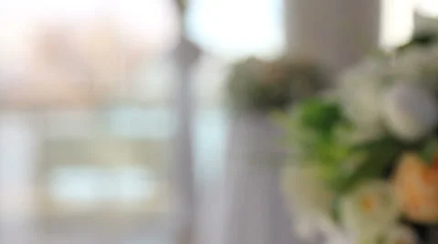 Decorative wedding bouquet on a table Stock Footage 61146692