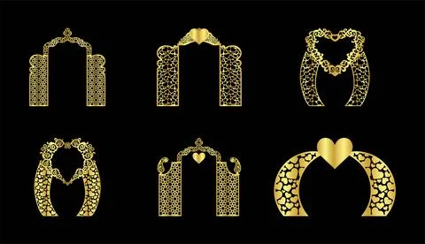 Decorative wedding gate panel pattern. Vector. Stock Illustration