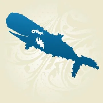 Decorative whale Stock Illustration